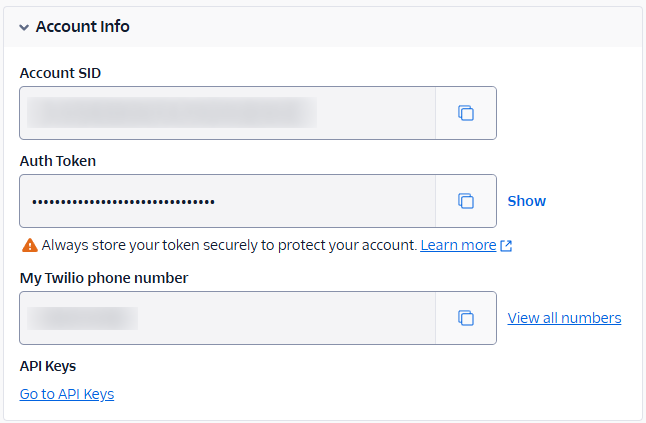 Twilio Info